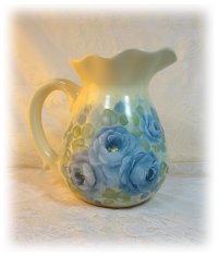 Blue Roses on French Style Pitcher