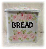 Vintage Style Enamelware Box with Roses