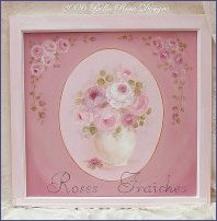 HP Window - Shabby Cottage Pink Roses