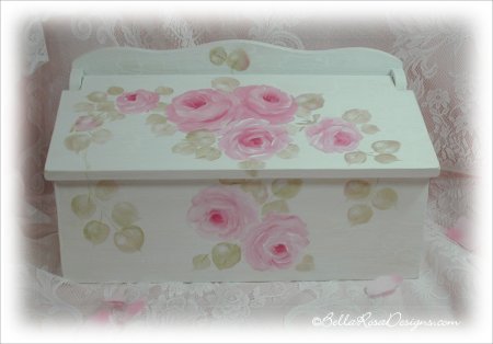 Hand painted roses cabinet