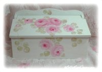 Hand painted roses cabinet