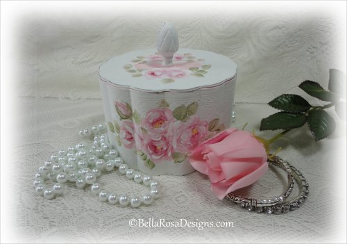 Pink Roses Vanity Jar