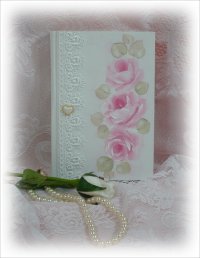Vintage Holy Bible with Roses and Lace-Bible,hand painted,hp,roses,pink,shabby,chic,cottage,Victorian,book,home,decor,art,artist
